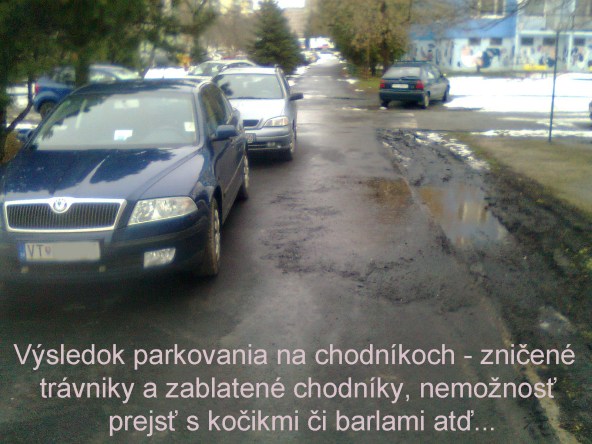parkovanie na chodnikoch