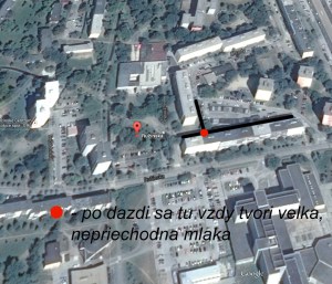 ruzinska - mlaka na chodniku